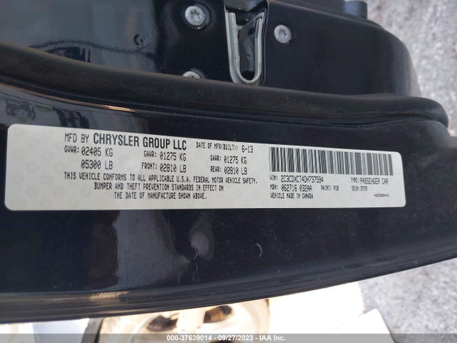 2013 DODGE CHARGER RT VIN: 2C3CDXCT4DH737594