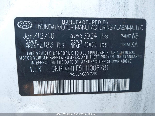 Hyundai ELANTRA SE 2017 5NPD84LF5HH006781 Image 14