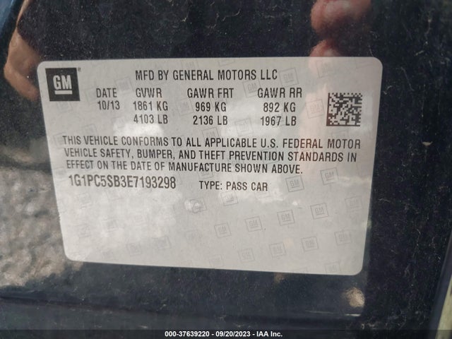 Chevrolet Cruze 1lt 2014 1G1PC5SB3E7193298 Image 9
