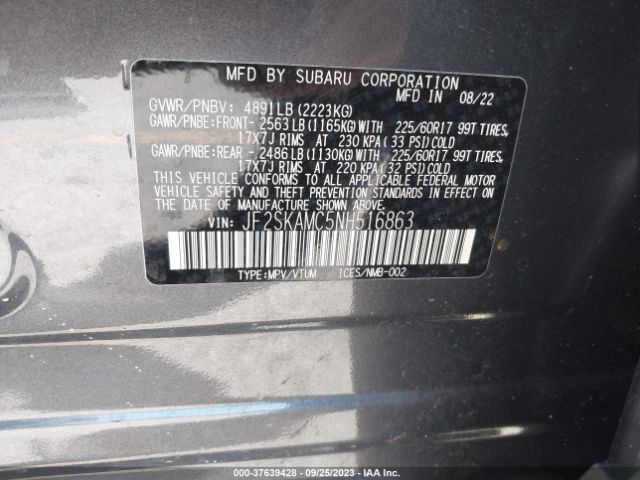 JF2SKAMC5NH516863 Subaru Forester Wilderness