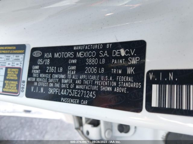 3KPFL4A75JE271245 KIA FORTE LX