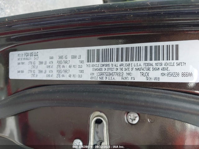 RAM 1500 Slt 2017 1C6RR7GG9HS770312 Image 9