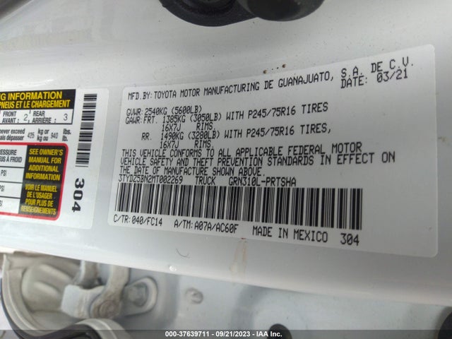 Toyota Tacoma Sr5 V6 2021 3TYDZ5BN2MT002269 Image 9