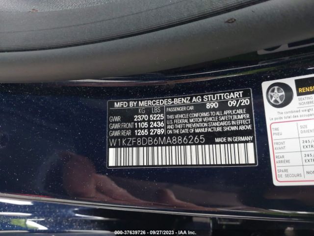 W1KZF8DB6MA886265 Mercedes-Benz E-class E 350