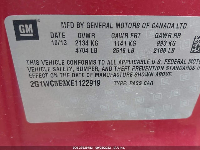 Chevrolet Impala Limited Ltz 2014 2G1WC5E3XE1122919 Image 9