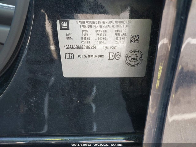 Cadillac Ats Standard 2014 1G6AA5RA0E0182724 Image 9
