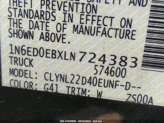 2020 NISSAN FRONTIER 1N6ED0EBXLN724383 Photo 8