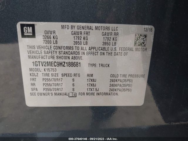 1GTV2MEC9HZ188681 GMC Sierra 1500 Sle