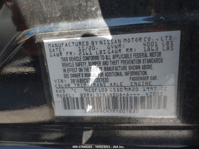3N1AB8CV7MY207830 Nissan Sentra Sv Xtronic Cvt