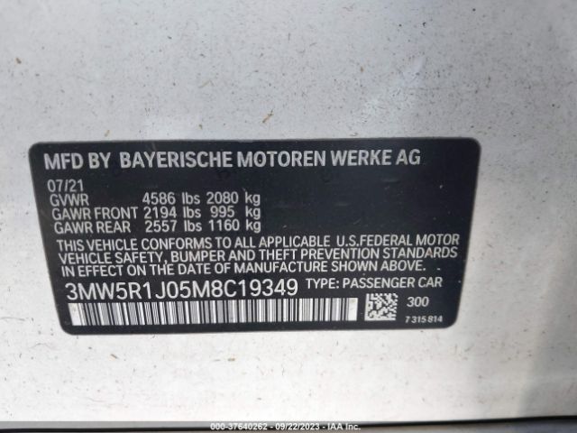 3MW5R1J05M8C19349 BMW 330I