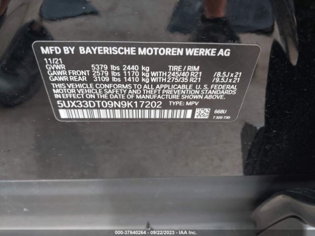 5UX33DT09N9K17202 BMW X4 Xdrive30i