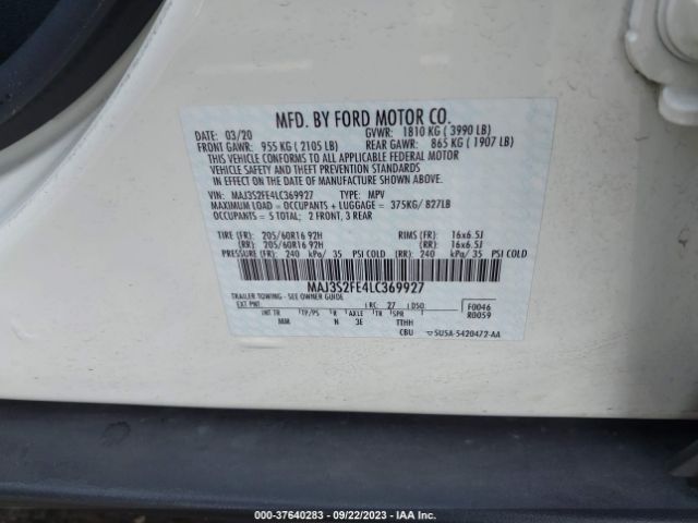 MAJ3S2FE4LC369927 Ford ECOSPORT S