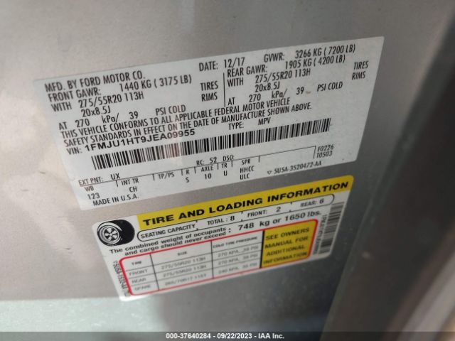 1FMJU1HT9JEA09955 Ford Expedition Xlt