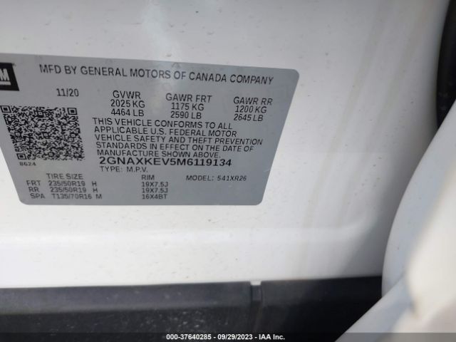 2021 CHEVROLET EQUINOX 2GNAXKEV5M6119134 Photo 8