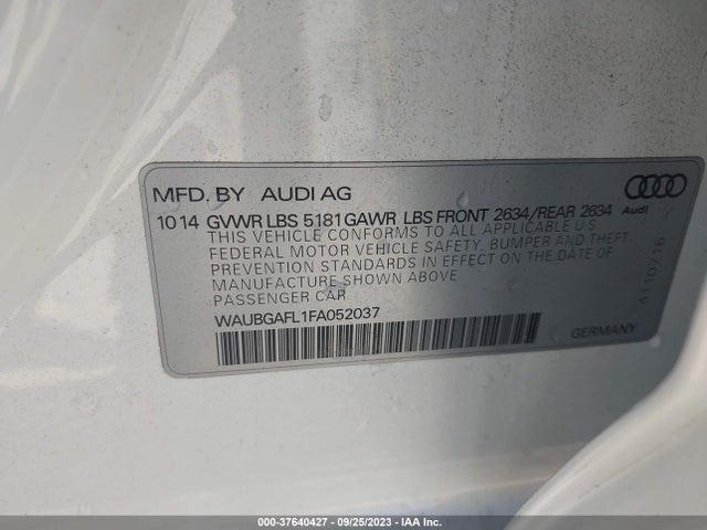 WAUBGAFL1FA052037 Audi S4 Premium Plus