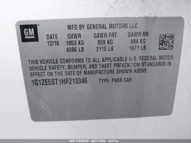 Chevrolet MALIBU LT 2017 1G1ZE5ST1HF210346 Image 9