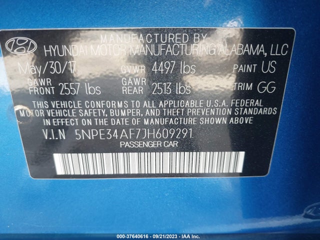 Hyundai SONATA SEL 2018 5NPE34AF7JH609291 Image 15
