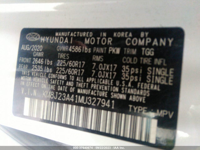 Hyundai TUCSON SE 2021 KM8J23A41MU327941 Image 9