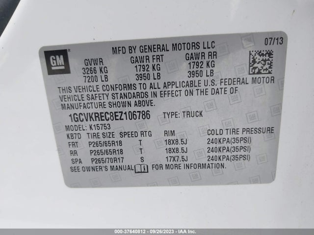 Chevrolet Silverado 1500 Lt 2014 1GCVKREC8EZ106786 Image 9