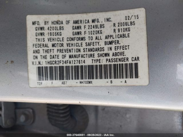 1HGCR2F34FA127614 Honda ACCORD LX
