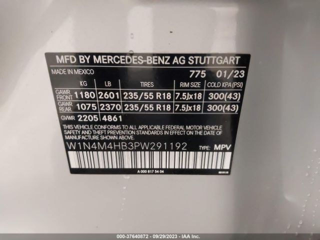 W1N4M4HB3PW291192 Mercedes-Benz Glb Glb 250