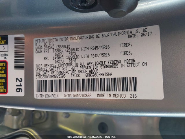 Toyota Tacoma Sr5 2017 3TMCZ5AN3HM095303 Image 9
