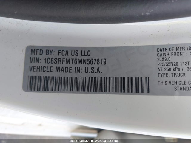 1C6SRFMT6MN567819 RAM 1500