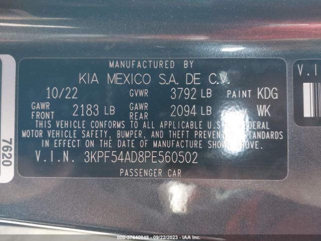 3KPF54AD8PE560502 KIA Forte Gt-line