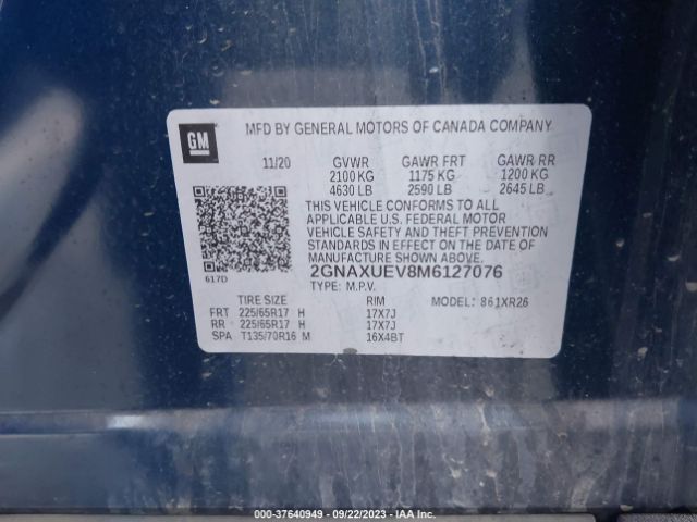 2021 CHEVROLET EQUINOX 2GNAXUEV8M6127076 Photo 8