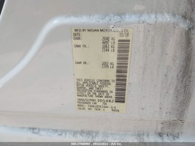 1N4AZ1CP0KC305482 Nissan Leaf Sl