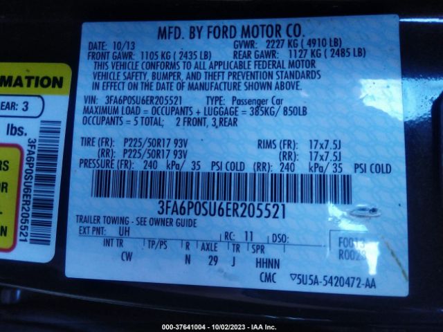 3FA6P0SU6ER205521 Ford Fusion Energi Titanium