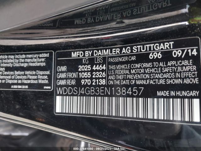 WDDSJ4GB3EN138457 Mercedes-Benz Cla-class Cla 250