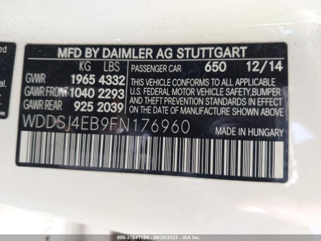 WDDSJ4EB9FN176960 Mercedes-Benz Cla-class Cla 250