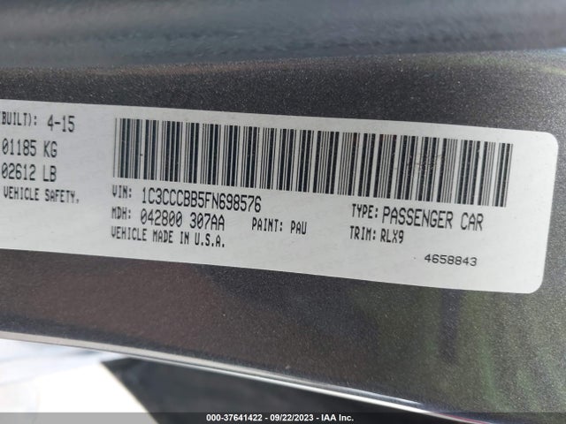 1C3CCCBB5FN698576 Chrysler 200 S