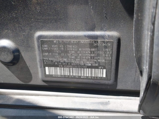 Subaru Outback 2.5i Premium 2014 4S4BRBCC5E3317192 Image 9