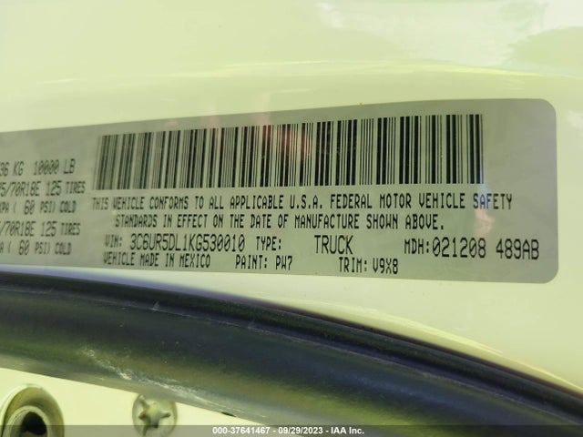 3C6UR5DL1KG530010 RAM 2500 Big Horn