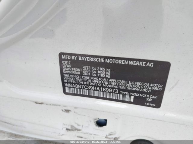 WBA8B7C39HA189973 BMW 3 Series 340i Xdrive