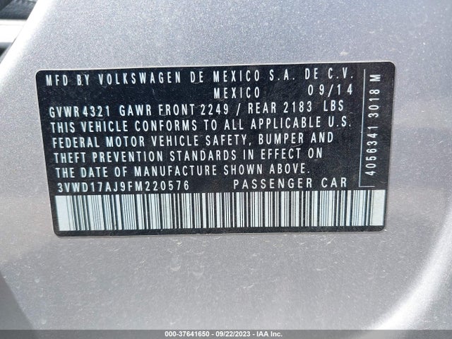 3VWD17AJ9FM220576 Volkswagen Jetta Sedan 1.8t Se W/connectivity