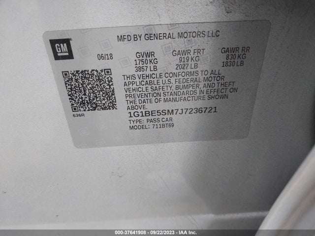 Chevrolet Cruze Lt Auto 2018 1G1BE5SM7J7236721 Image 9