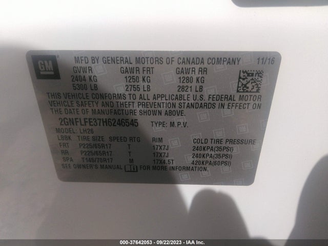 Chevrolet EQUINOX LT 2017 2GNFLFE37H6246545 Image 9