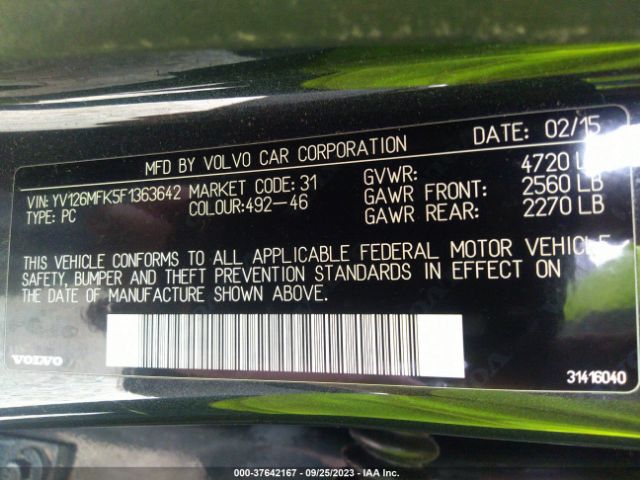 YV126MFK5F1363642 Volvo S60 T5 Premier
