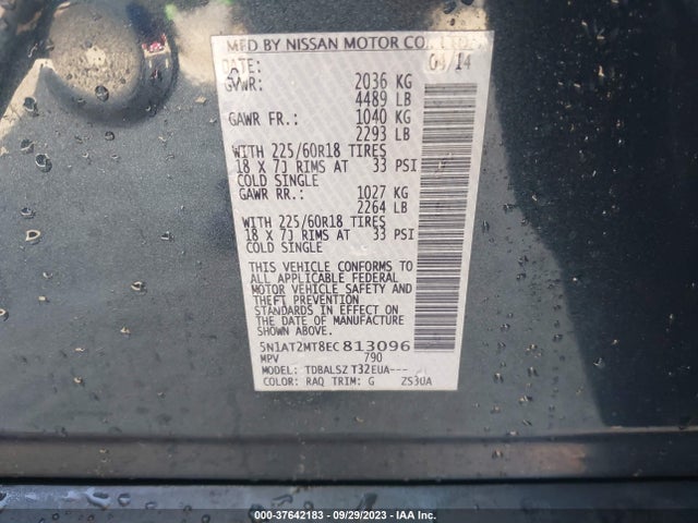Nissan Rogue Sl 2014 5N1AT2MT8EC813096 Image 9