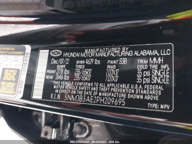 Hyundai TUCSON SEL 2023 5NMJB3AE2PH209695 Image 9