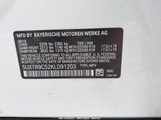 5UXTR9C52KLD91203 BMW X3 Xdrive30i