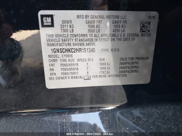 Chevrolet Suburban Lt 2017 1GNSCHKC2HR151345 Image 9