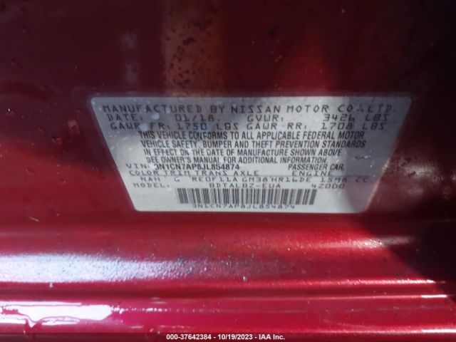 3N1CN7AP8JL854874 Nissan Versa Sedan Sv