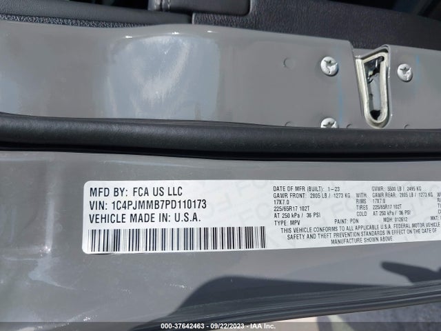 2023 JEEP CHEROKEE ALTITUDE LUX VIN: 1C4PJMMB7PD110173