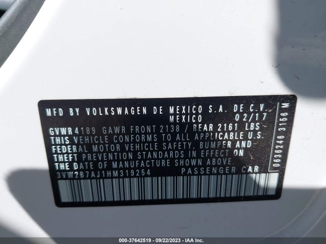 3VW2B7AJ1HM319254 Volkswagen Jetta 1.4t S