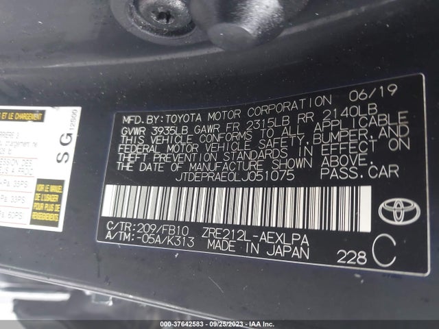 Toyota COROLLA LE 2020 JTDEPRAE0LJ051075 Image 9