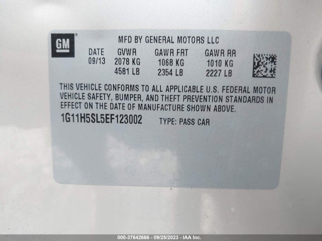Chevrolet MALIBU LTZ 2014 1G11H5SL5EF123002 Image 9